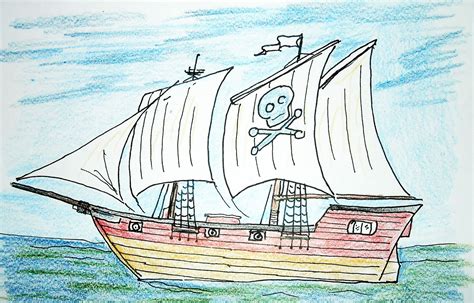 Simple Pirate Ship Drawing at GetDrawings | Free download