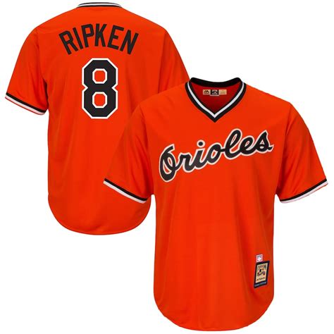 Majestic Cal Ripken Jr Baltimore Orioles Orange Cool Base Cooperstown ...