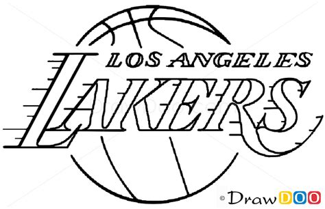 How to Draw Los Angeles Lakers, Basketball Logos - How to Draw, Drawing ...