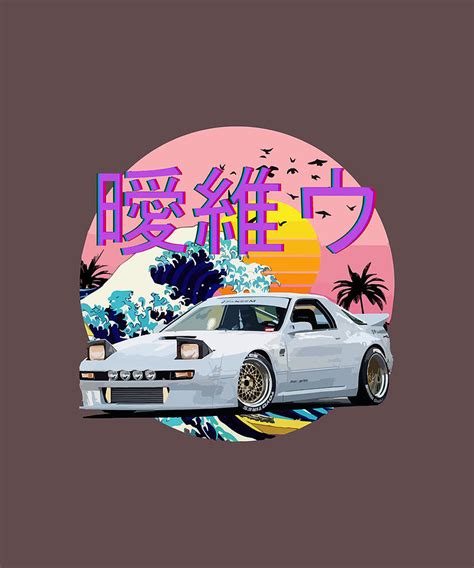 Vaporwave Japanese Aesthetic RX7 RX-7 JDM Tuner Car Drift Racing ...