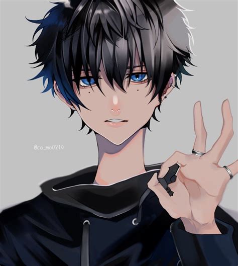 Cute Anime Guys With Black Hair And Blue Eyes - art-spatula