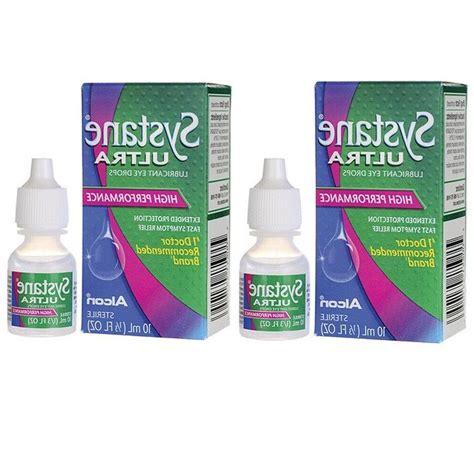 2X Systane Alcon Eye Drops Lubricant 10 ml