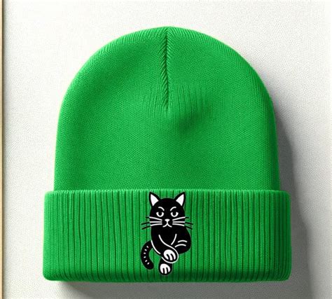 Black Cat Beanie Cute & Cozy Winter Hat, Perfect for Cat Lovers, Warm ...