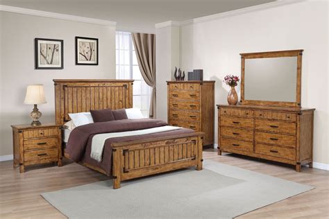 Brenner Rustic Honey Panel Bedroom Set from Coaster | Coleman Furniture