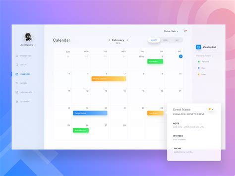 Calendar property web app iftikharshaikh Web Dashboard, Dashboard ...