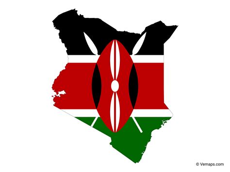 Flag Map of Kenya | Free Vector Maps