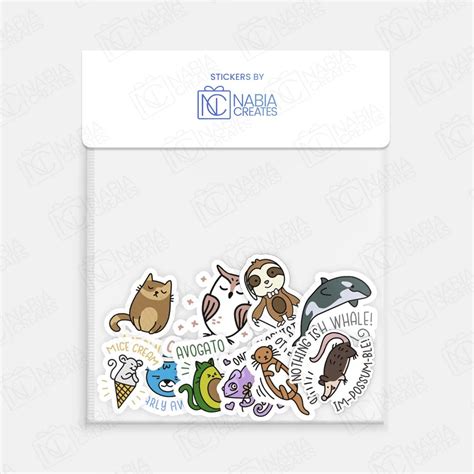 Animal Puns Stickers Pack - April 2024 - Nabia Creates