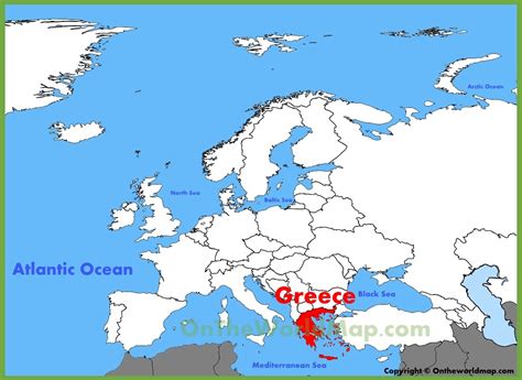 Greece location on the Europe map