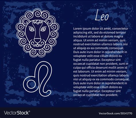 Leo astrology sign horoscope zodiac symbol Vector Image