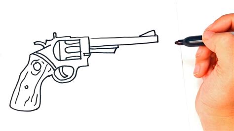 How to draw a Revolver | Revolver Gun Easy Draw Tutorial - YouTube