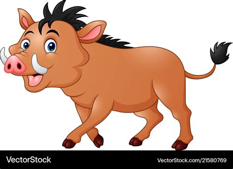 Wild boar cartoon Royalty Free Vector Image - VectorStock