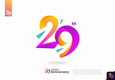 Premium Vector | Number 29 logo icon design, 29th birthday logo number ...