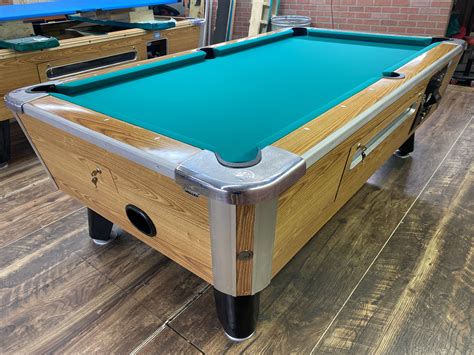 7′ Valley Light Oak Used Coin Operated Pool Table | Used Coin Operated ...