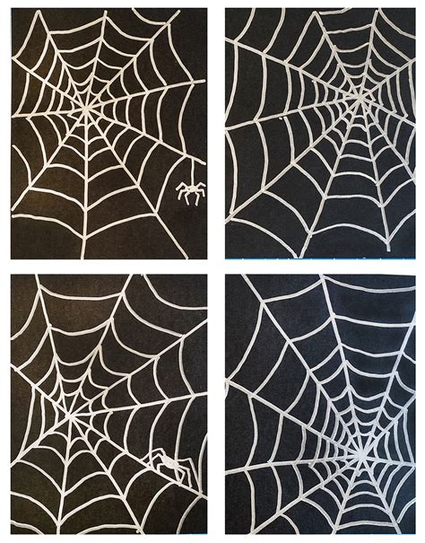 Spider Web And Skull Drawings