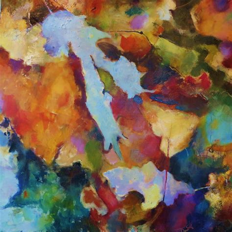 Daily Painters Abstract Gallery: Autumn Leaves Abstract Oil Painting by ...