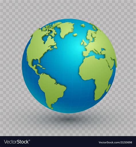 3d world map globe. Three-dimensional spherical model of Earth with ...