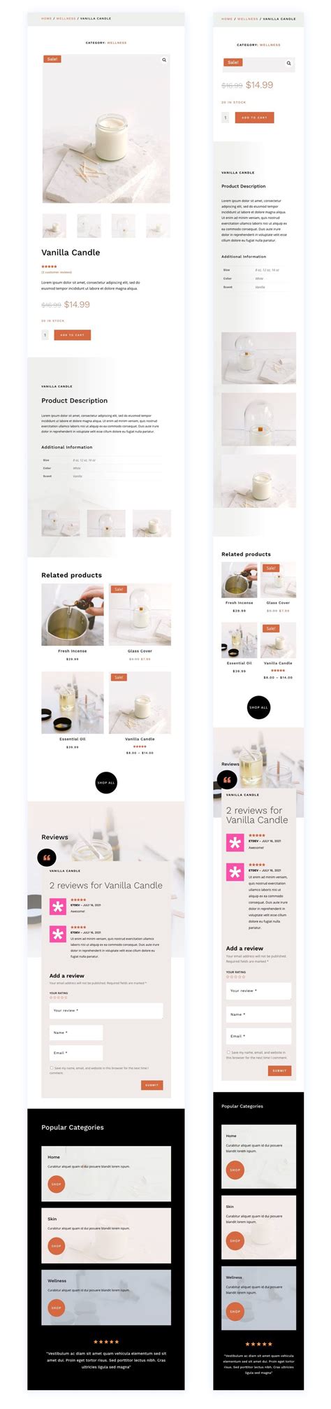 Download a FREE Product Page Template for Divi's Candle Making Layout Pack