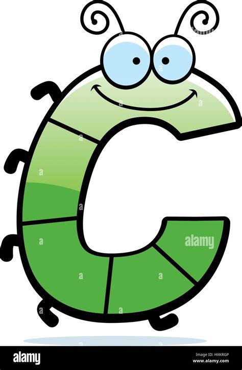 A cartoon illustration of the letter C with an insect theme Stock ...