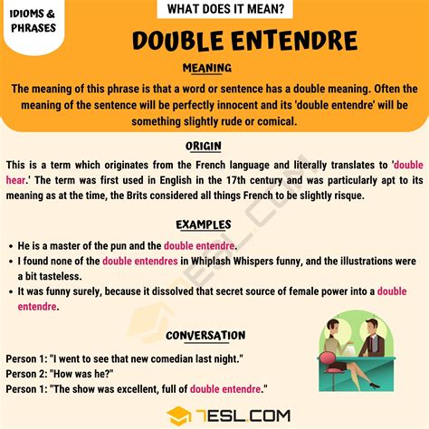 Double Entendre Meaning, Origin and Examples • 7ESL