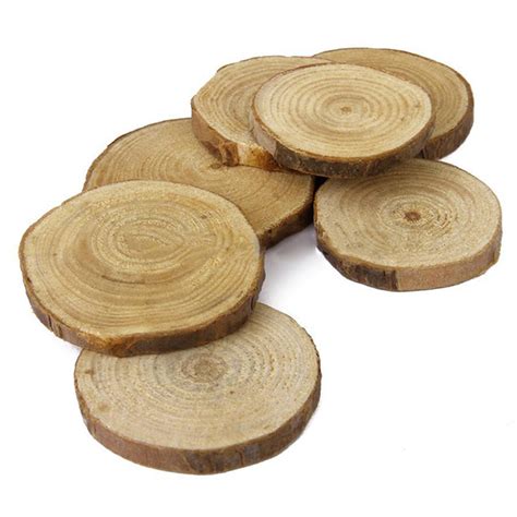 25Pcs Natural Pine Tree Wood Log Slices Disc Rustic Craft Wedding Decor ...