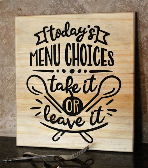 Todays Menu Take It Or Leave It Wood Sign, Menu Sign, Funny Kitchen ...