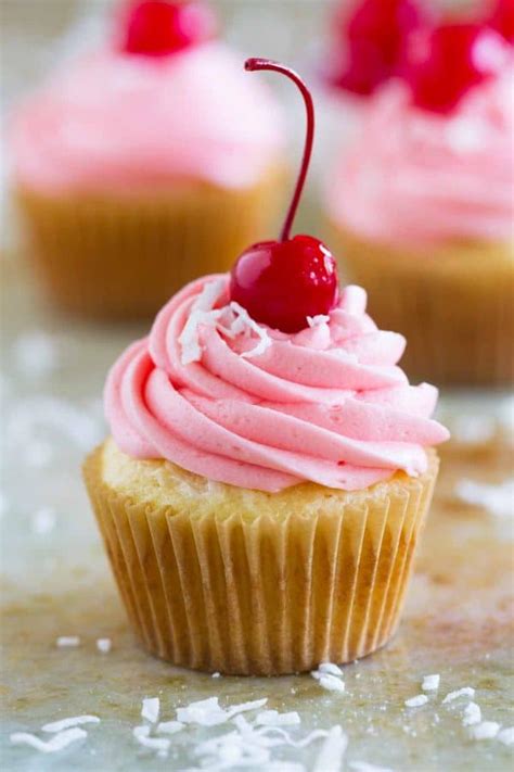 Coconut Cherry Cupcakes - Taste and Tell