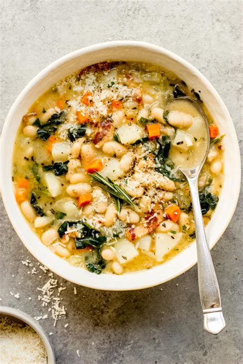 Tuscan White Bean and Kale Soup - Little Broken