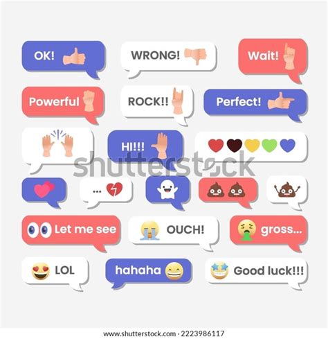 Illustration Collection Bubble Messages Emoji Text Stock Vector ...