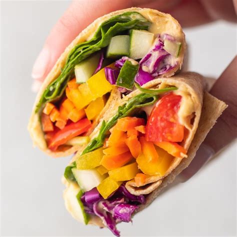 Hummus Wraps with Rainbow Veggies - Karissa's Vegan Kitchen