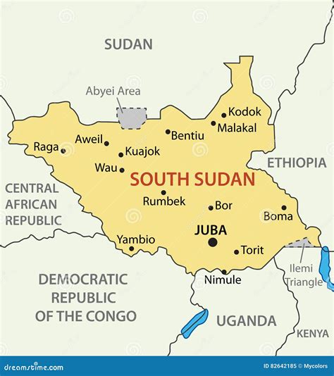 South Sudan, Juba - Capital City, Pinned On Political Map Stock ...