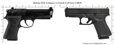 Beretta 92X Compact vs Glock G19 Gen 5 MOS size comparison | Handgun Hero