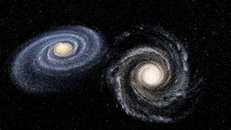 [Simulation] Andromeda galaxy colliding with the Milky Way - YouTube