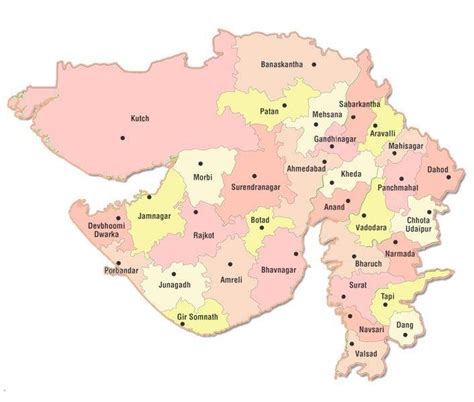 Gujarat District Map 2023 PDF Download | Gujarat Map District Wise 2023 ...