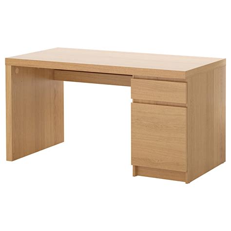 MALM desk, oak veneer, 140x65 cm - IKEA Ireland