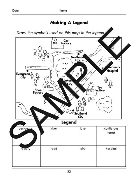 Map Skills – Making a Legend Activity Sheet (PDF) – Publishing + Design