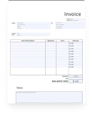 Free Blank Fillable Invoice Template - Templates Printable Free