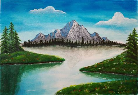 Mountain Acrylic Painting at PaintingValley.com | Explore collection of ...