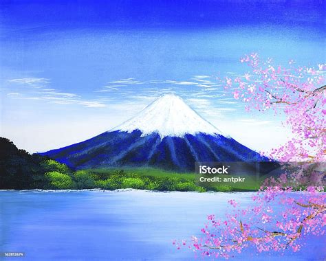 Lukisan Gunung Fuji Ilustrasi Stok - Unduh Gambar Sekarang - Gunung ...