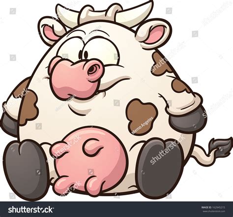 Fat Cow Clip Art Vector Cartoon Stock Vector (Royalty Free) 162945215 ...