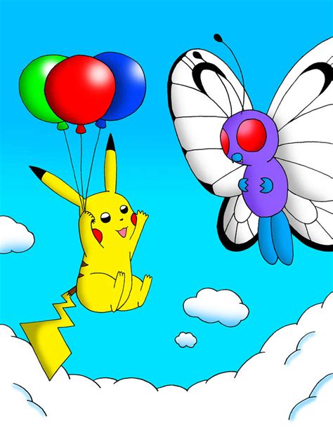 Pikachu and Butterfree by streetgals9000 on deviantART