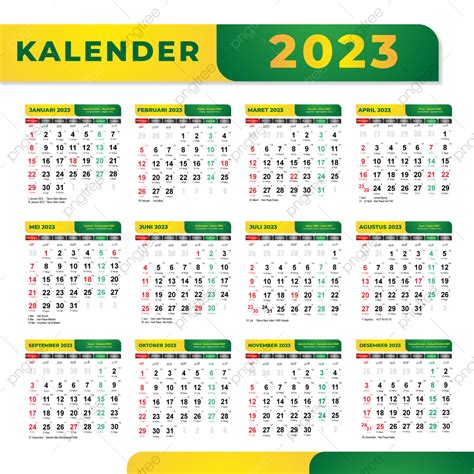 Calender 2023 Lengkap Hari Libur Cuti Bersama Jawa Dan Hijriyah PNG ...