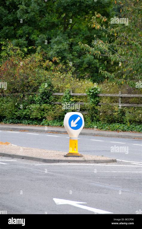 Keep left traffic sign, Uk Stock Photo - Alamy