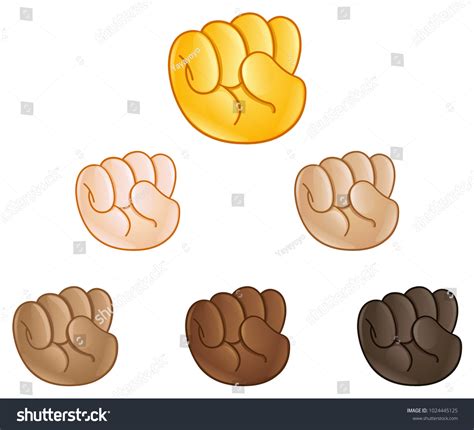 Raised Fist Pump Hand Emoji Set Stock Vector (Royalty Free) 1024445125 ...