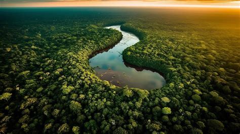 Premium AI Image | Aerial view of the Amazons jungle landscape ...