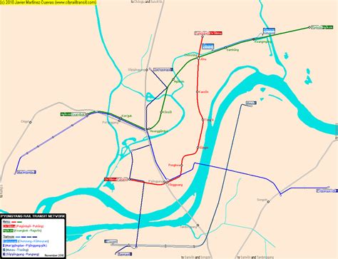 Pyongyang Real Distance Metro Map