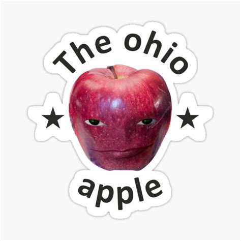 "Ohio rizz apple, apple meme from TikTok v2." Sticker for Sale by ...