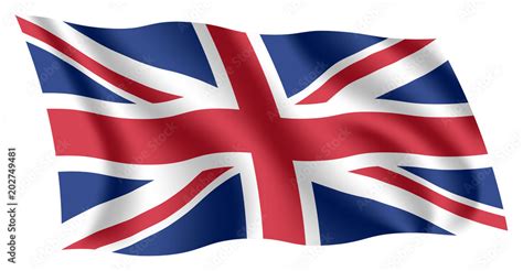 Britain flag. Isolated national flag of United Kingdom (UK). Waving ...