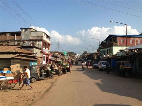 A view of the Indian border town of #Moreh in #Manipur State, #Tamu ...