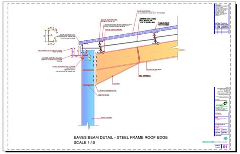 Steel Hangar Portal Frame Roof Eaves Beam Detail