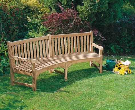 Connaught Teak Curved Garden Bench | Teak Park Bench - 2.2m